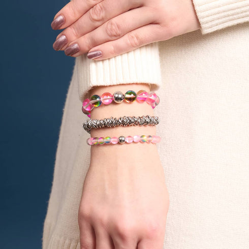 Einhorn Pink | Silber | Meerjungfrau Glasperlenarmband